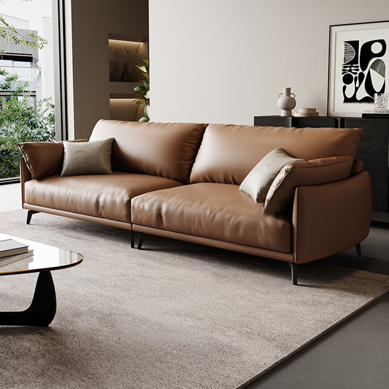 Brown Genuine Leather Modular Sofa