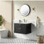 Meuble-lavabo simple mural de 30 po, entièrement lavable, lavabo en céramique nettoyable, tiroirs spacieux, conception étagée, bois massif forgé à haute température +