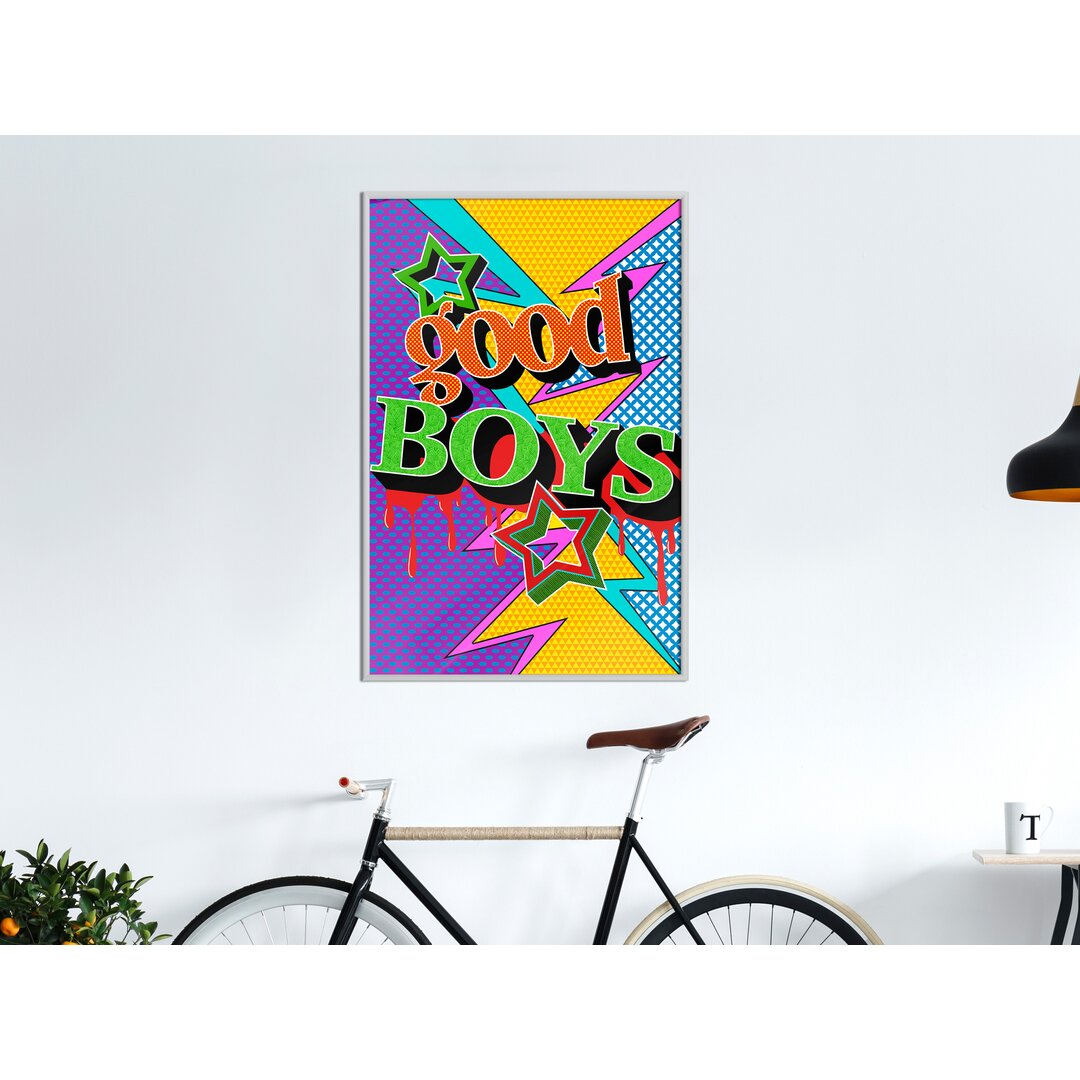 Gerahmte typografische Kunst Good Boys