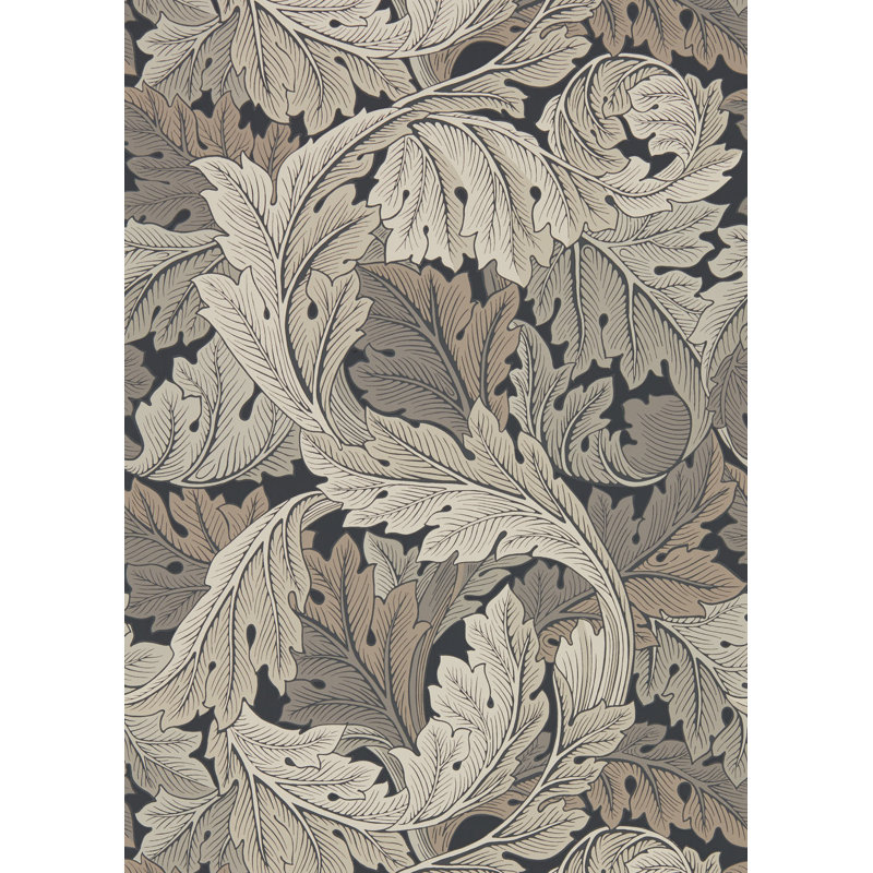 Acanthus Wallpaper, Charcoal/Gray