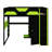 Functional Loft Bed With Study Desk, Multi-Tier Storage, USB Connectivity And Customizable RGB Lights-996581529