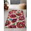 Tapis décoratif multicolore à motif de roses rouges-496223794
