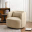 Fauteuil pivotant rembourré en lin avec repose-pieds-1350640582