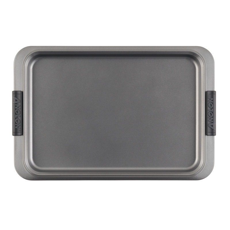 Anolon Advanced Bakeware Nonstick Cookie Pan / Sheet, 10 Inch x 15 Inch, with Silicone Grips, Bronze, 15" x 10"