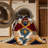 Washable Wolf Inspired Southwestern Area Rug-1927442624