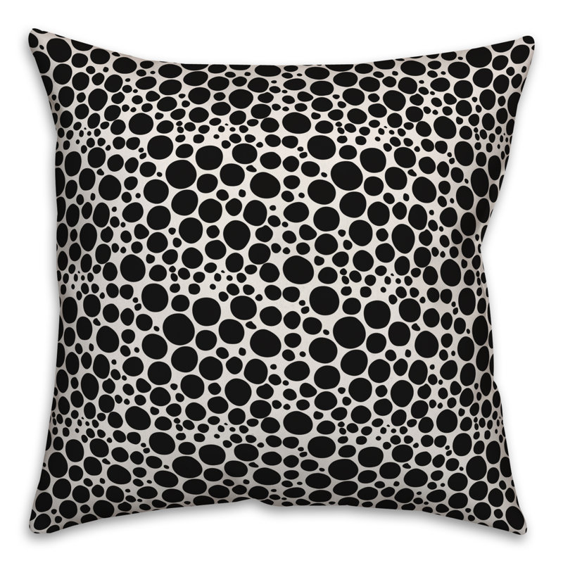 Coussin décoratif Pebbles, Noir, 18 po x 18 po