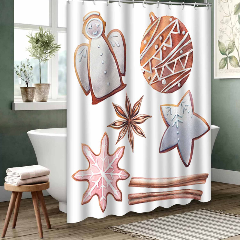 Rideau de douche blanc imperméable, rideaux de douche pour la salle de bain avec 12 crochets, 72" L x 72" W