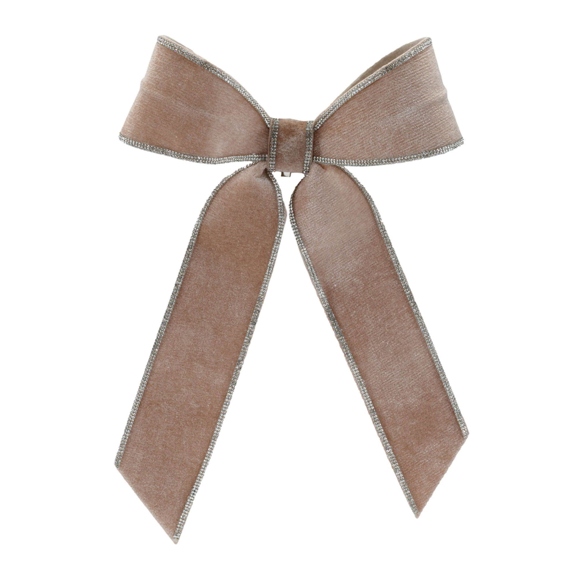 Navy Blue Holiday Bow, 2.5'' H x 13'' W x 9.5'' D, Beige;Gray