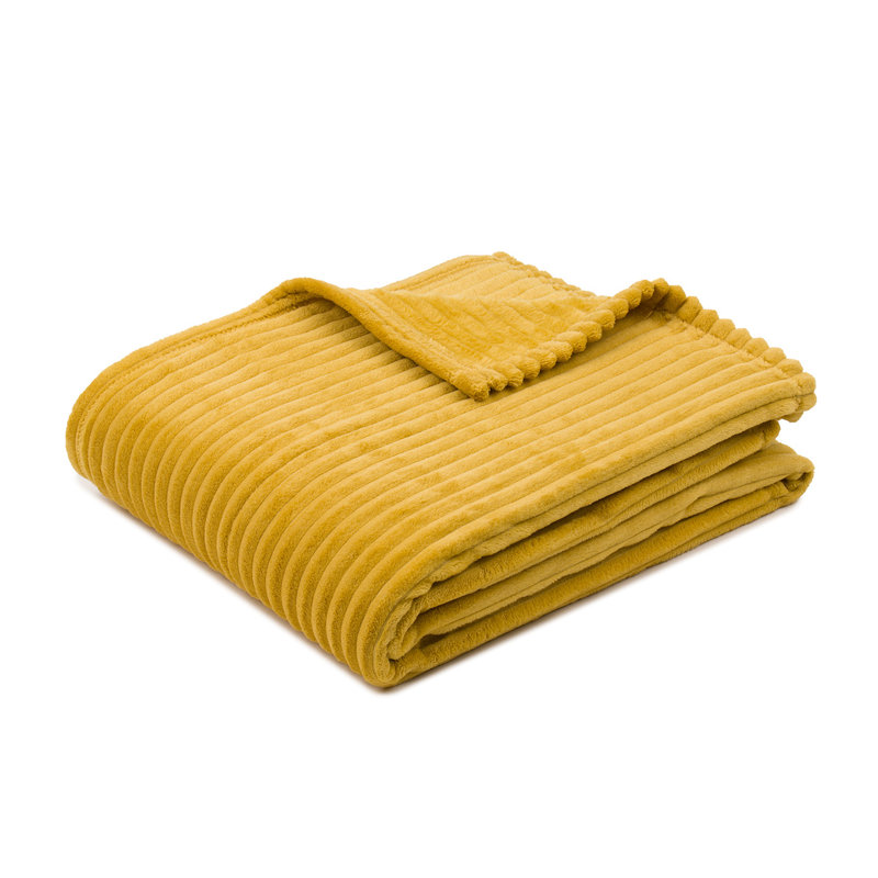 Fine corduroy blanket, Mustard