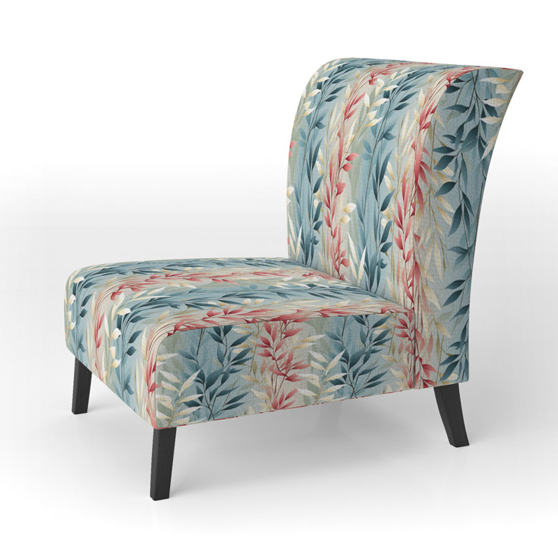 Soft Botanical Hues - Upholstered Botanical & Pattern Accent Slipper Chair
