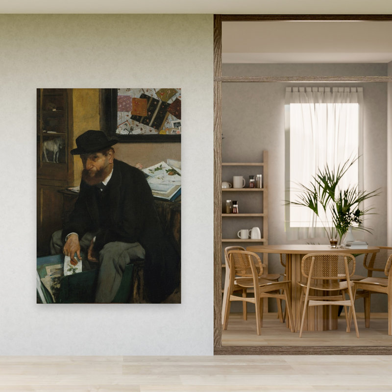 Le Collectionneur d'Estampes, 1866, Portrait impressionniste abstrait contemporain, estampe murale, H 60 po x l 40 po
