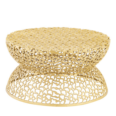Table basse de style moderne 32 po en métal doré