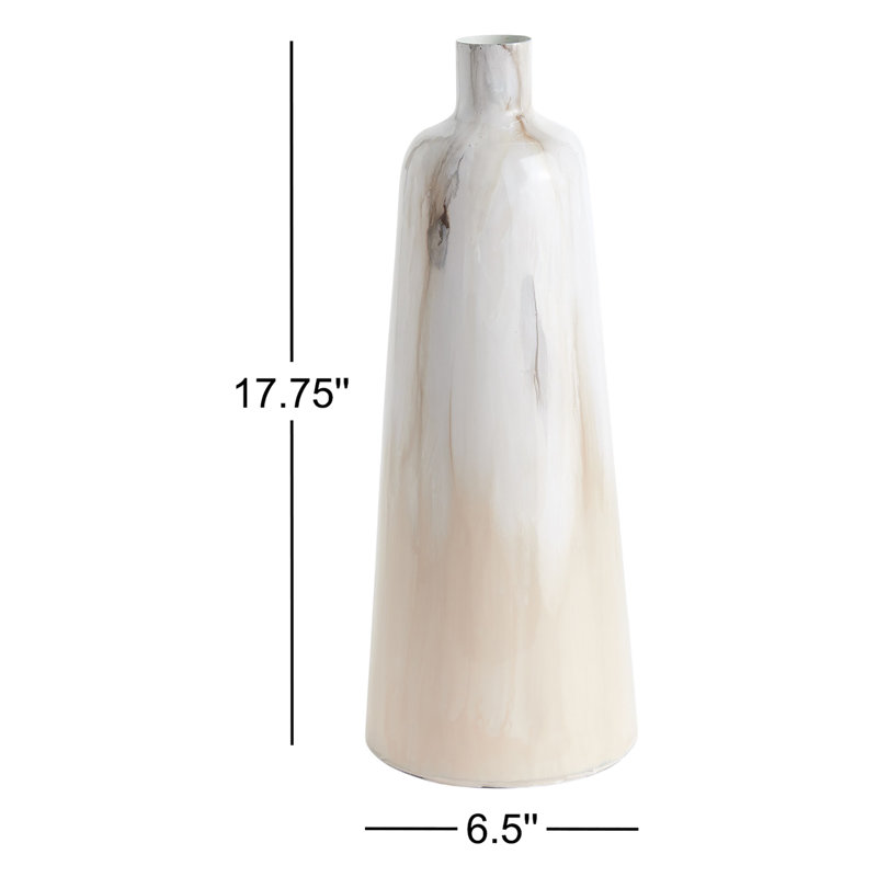 Metal Table Vase, 17.75" H x 6.5" W x 6.5" D