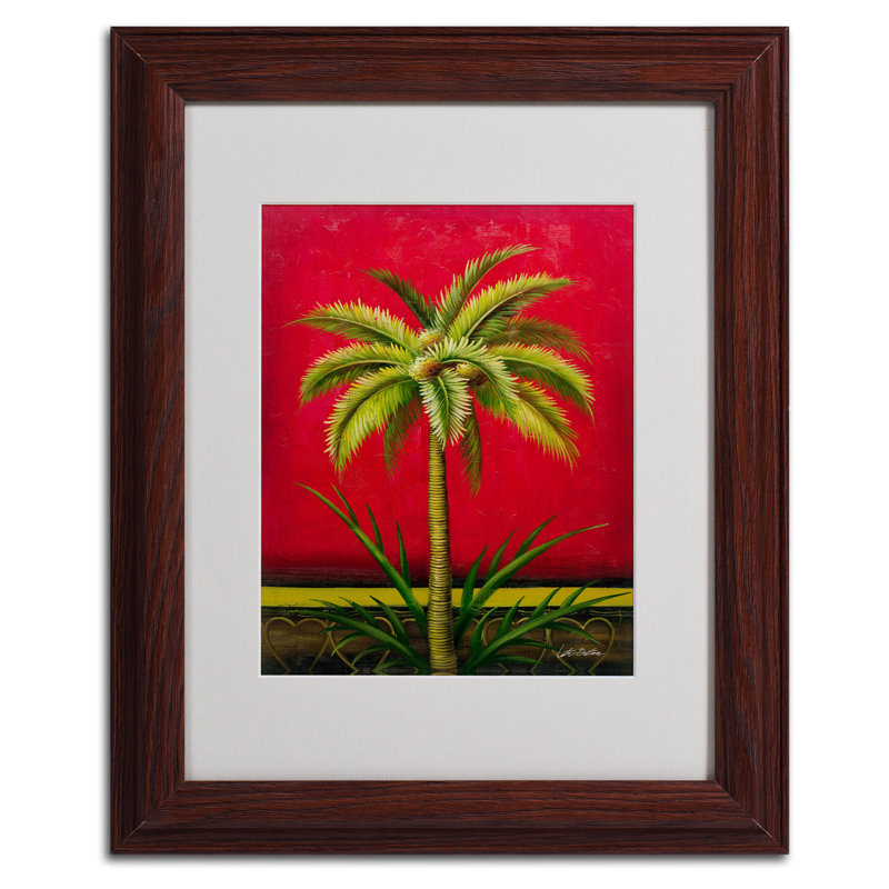 « tropical palm i », impression sur toile encadrée, H 14 po x l 11 po x P 0,5 po, Brun