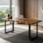 Solid Wood Steel Writing Desk
