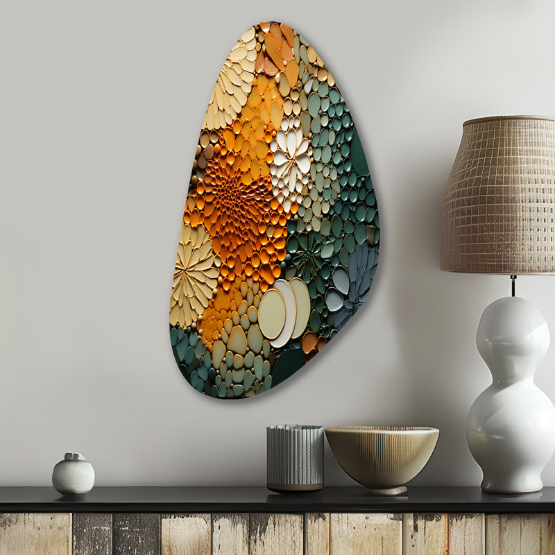 Crisdean - Peinture à bords rigides, art mural asymétrique en métal, H 31 po x l 17 po