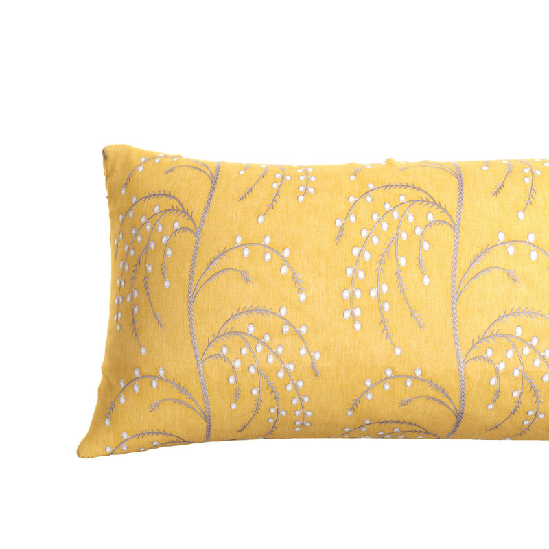 Windsor Lumbar Pillow, Gold, Rectangular 12"H x 18"W