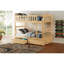 Lit superposé simple au-dessus de simple avec boîtes de rangement Finition en pin naturel Échelle robuste Mobilier de chambre à coucher transitionnel en bois 1pc