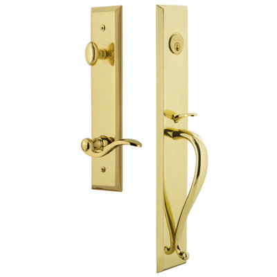 Fifth Avenue One-Piece Handleset with Single Cylinder Deadbolt and S Grip with Bellagio Lever