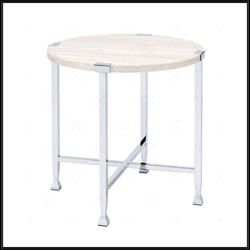 Table de bout ronde avec support en forme de X