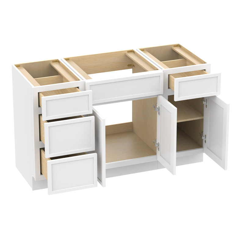 54'' Single Bathroom Vanity Base Only, White