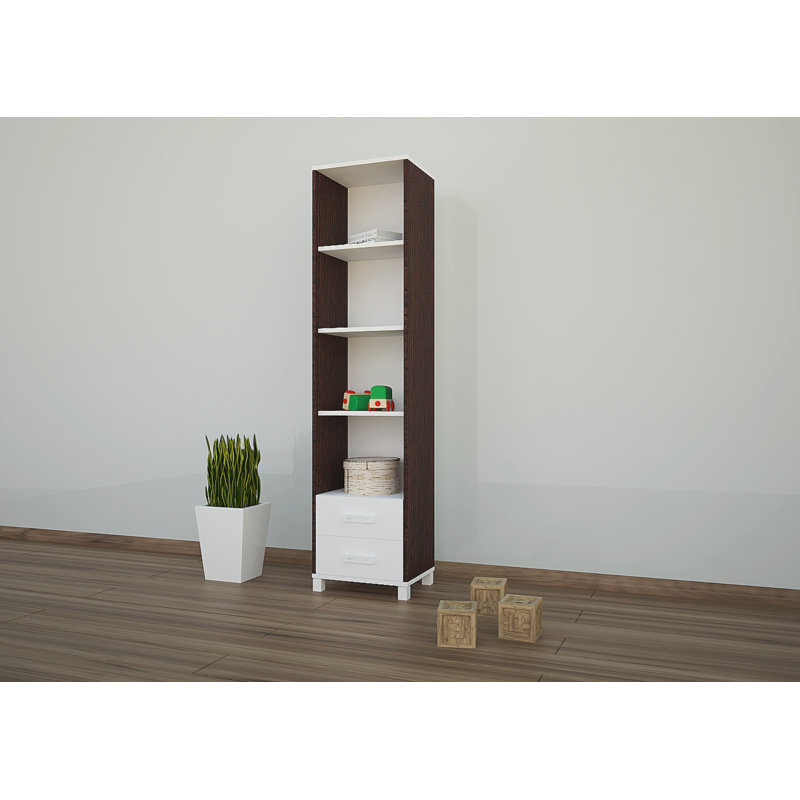 177cm H Cube Unit Kids Bookcase, Wenge Chestnut, 177cm H x 60cm W x 34cm D