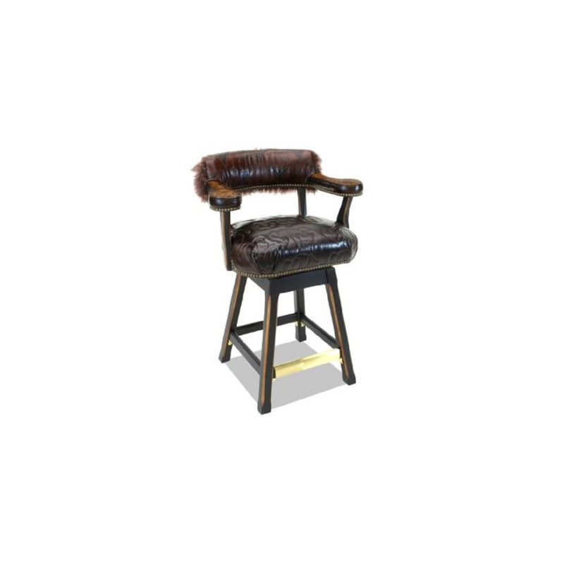 Swivel 26" Counter Stool, Alistair Black, French Ivory, Old Silver