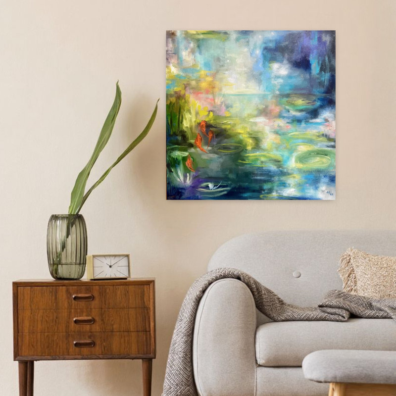 Koi Pond Reflections by Alexandra Higgins - Wrapped Canvas Print, 60.96 cm H x 60.96 cm W