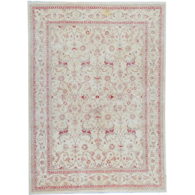 Hand-Knotted High-Quality Ivory Area Rug