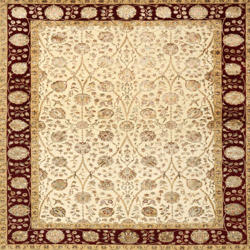 Tapis décoratif oriental Ivoire kasandra, Carré 3 pi