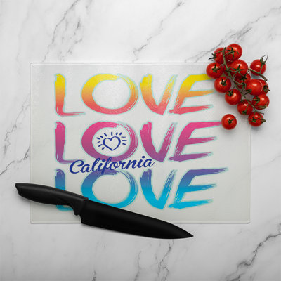 Love California Glass Chopping Board