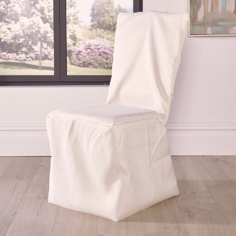 Adcox Box Cushion Dining Chair Slipcover, White