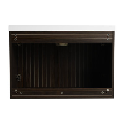 Meuble-lavabo 72 po avec lavabo en résine et fonctionnalité, armoire de 30 po et 12 po, lavabo rayé à portes souples modernes, nombreuses tablettes de rangement, combinaison