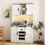 Pantry Storage Cabinet with Sliding Barn Door and open shelf