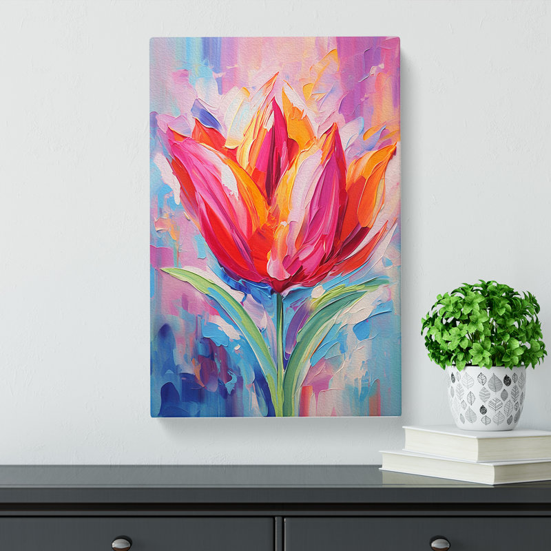Tulip Flower Expressionism - Print, 60cm H x 40cm W x 3cm D