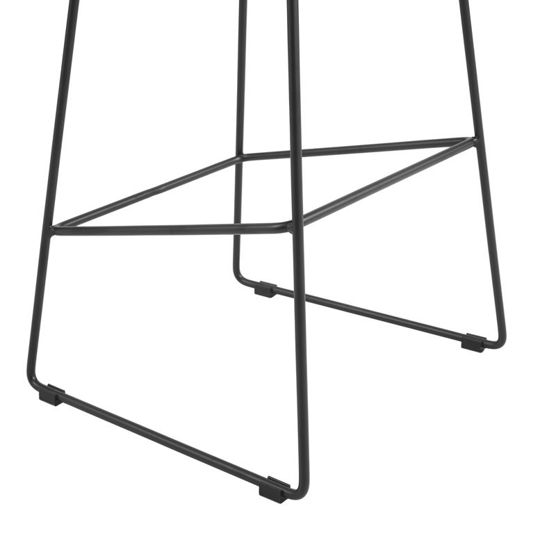 Chaise de bar Leo avec pieds en métal noir, Cream