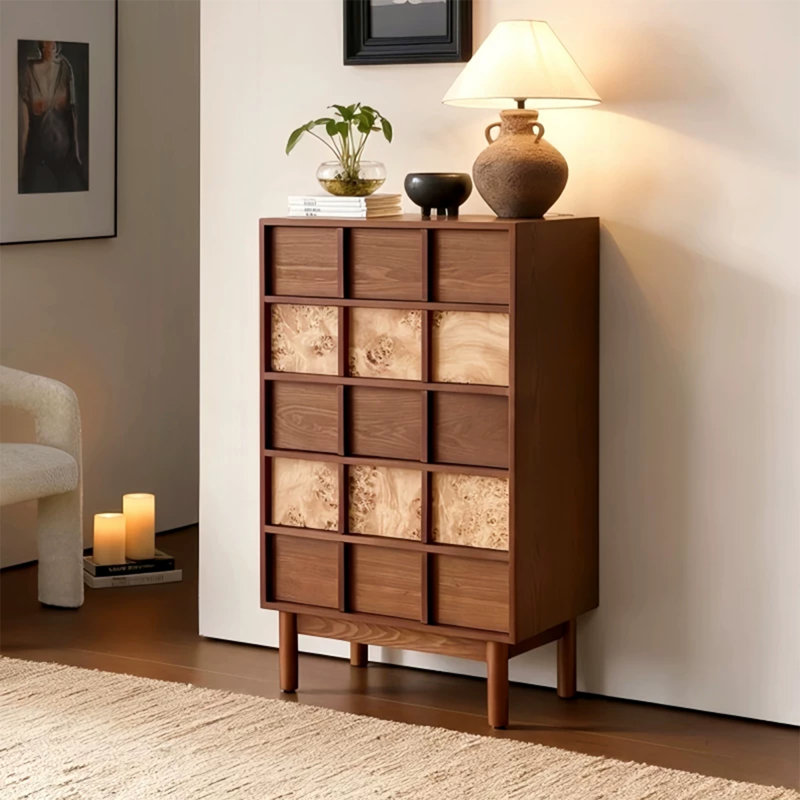 Buffet décoratif rétro en bois manufacturé brun-noisette, 23.62
