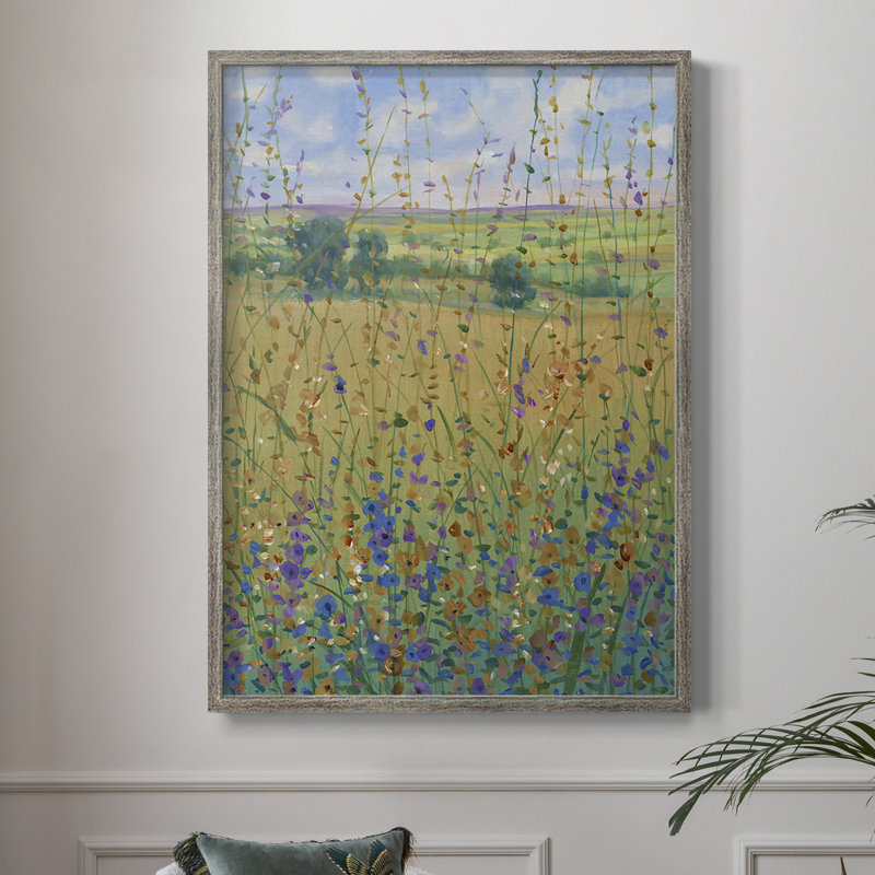 Wildflower Path I, reproduction encadrée - bois massif, H 15 po x l 12 po