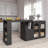 360° Rotating Bar Table Multifunctional Storage Cabinet With Glass Door-2132585977