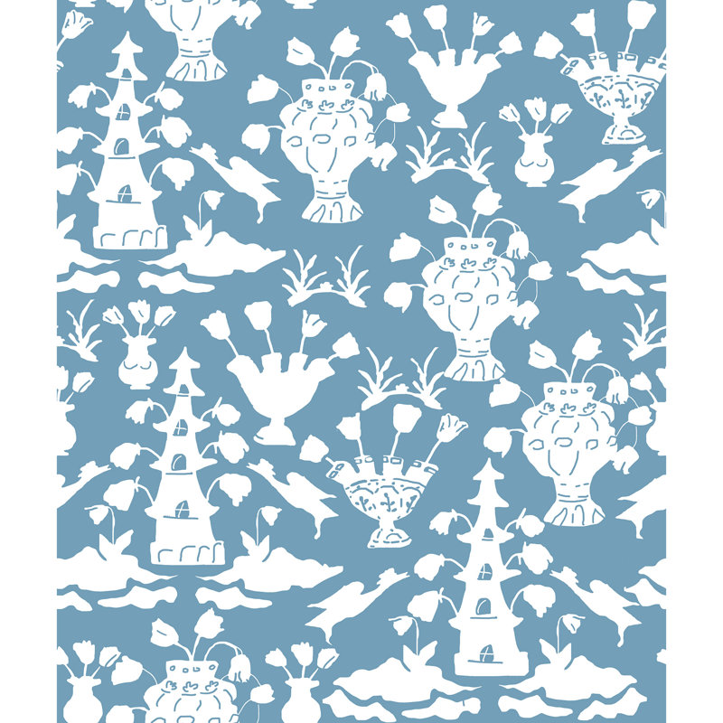 Tulipière, Blanc / Bleu