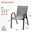 Ensemble de chaises de jardin empilables avec revêtement en tissu Textilène et structure résistante aux intempéries
