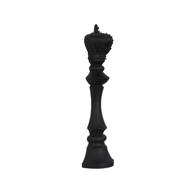 King Chess Wall Decor, Cast Stone, Cast Stone Black