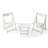 Hips Outdoor Foldable Furniture , 2 Chairs And Rectangular White Table For Spacious Living Chair White, Included