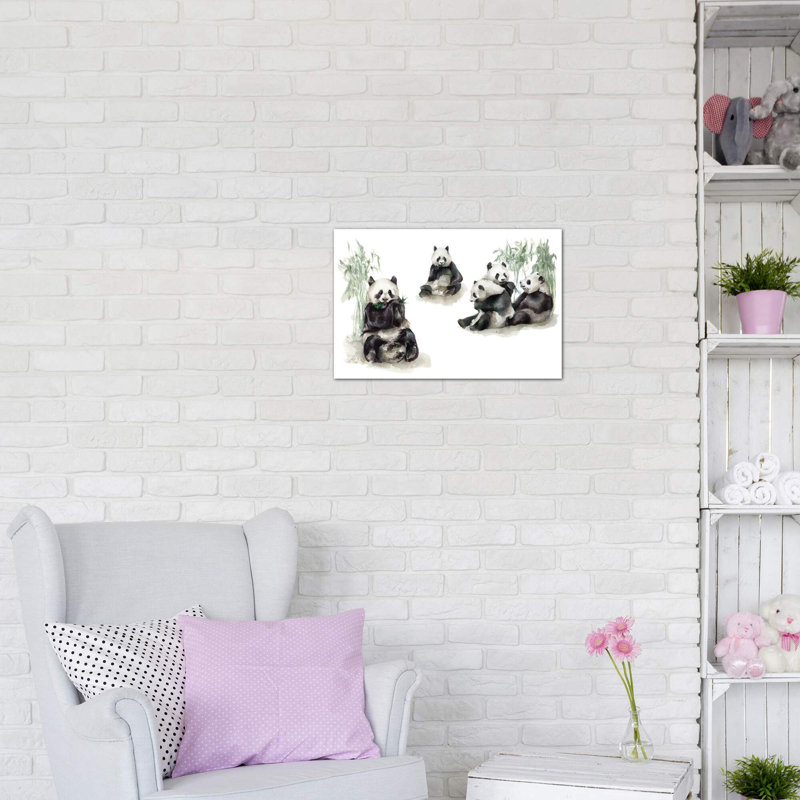 Pandas, H 32 po x l 48 po x 1,5 po, Toile tendue