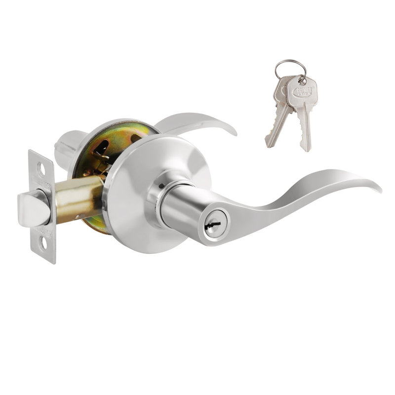 Door Lever, Satin Nickel
