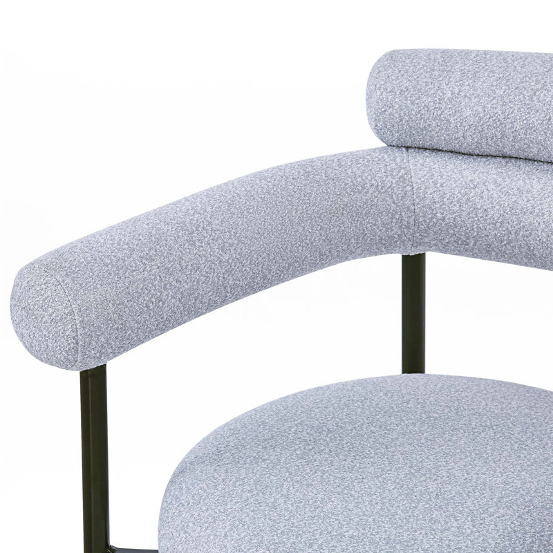 Chaise de salle à manger rembourrée avec pieds en métal (ensemble de 2), Gris