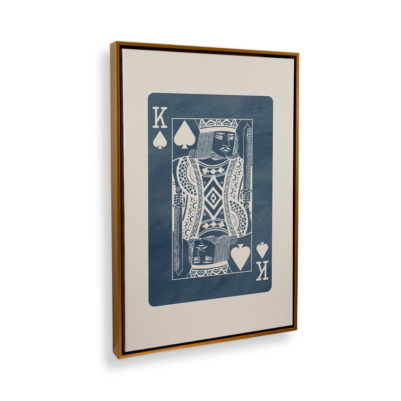 Impression sur toile Denim King Card, Or poli, H 18,75 po x l 12,75 po