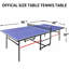 Ensemble de table de tennis de table pliable et portatif de taille moyenne 8 pi pour jeux d'intérieur avec filet, 2 raquettes de tennis de table et 3 balles