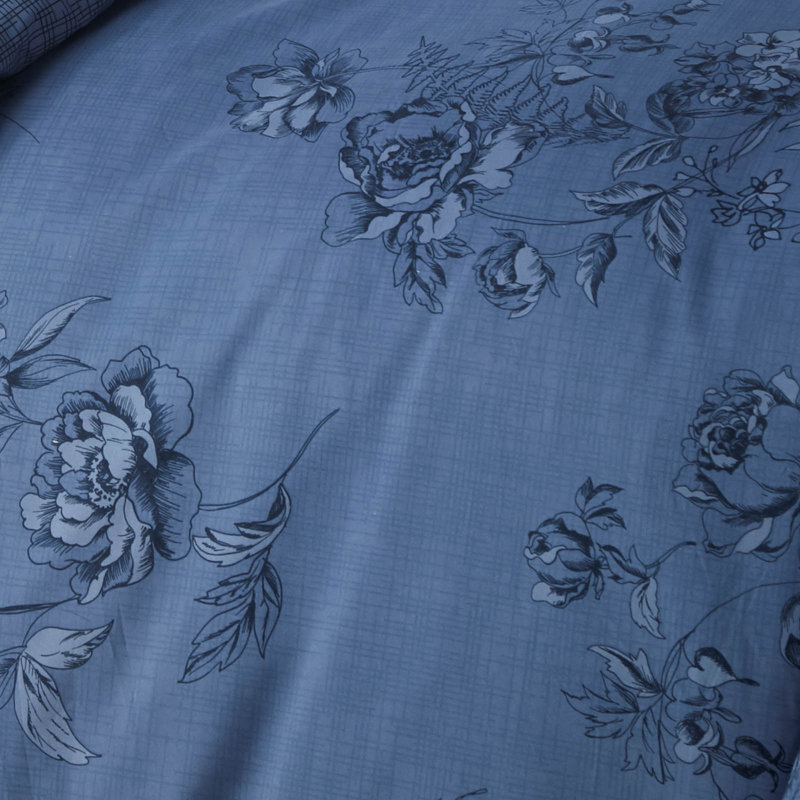 Harmony Blue Floral Microfiber Twin/Twin XL Duvet Cover Set