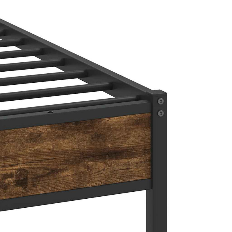 Bed Frame Without Mattress Engineered Wood, Small Double (4'), Smoked Oak